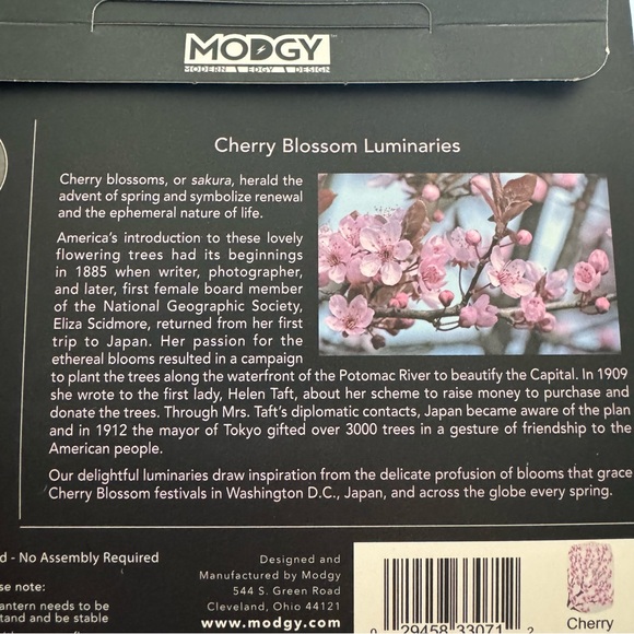 Modgy Luminary Lanterns 4ct‎ Reusable, Unbreakable Cherry Blossom New in Box - Picture 3 of 4